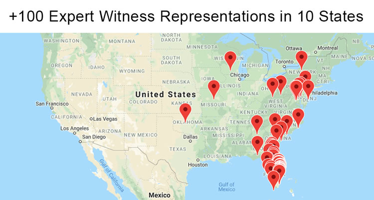 David Chase Expert Witness Cases-Map